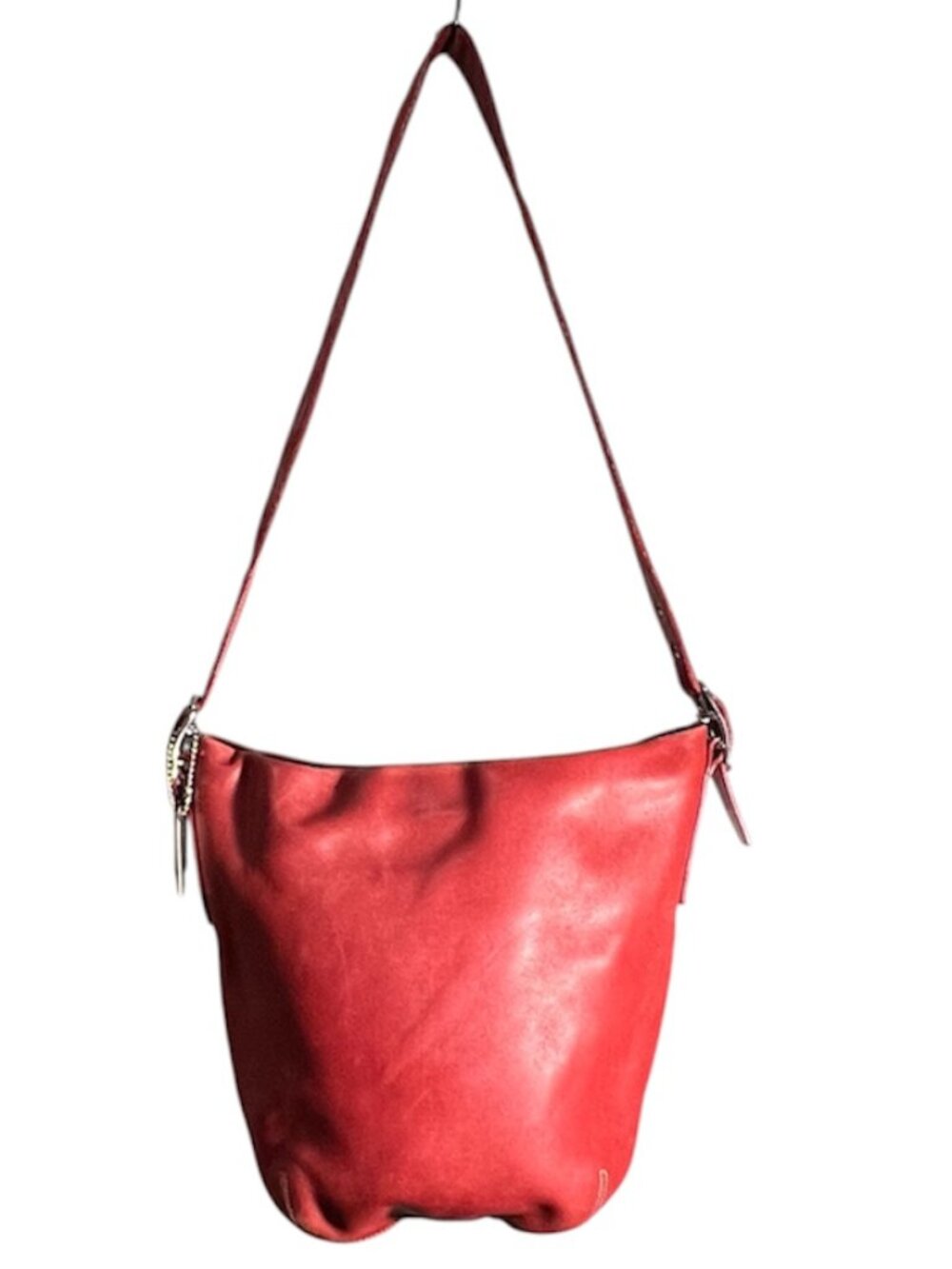 Vintage Y2K Coach Soho Legacy 9186 Red Glove Tanned Leather Bucket Shoulder Bag - Picture 2 of 16